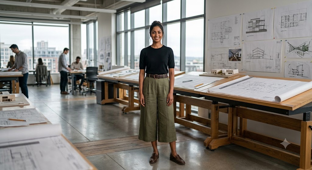 Fine-Gauge Knit Tee and Tailored Culottes